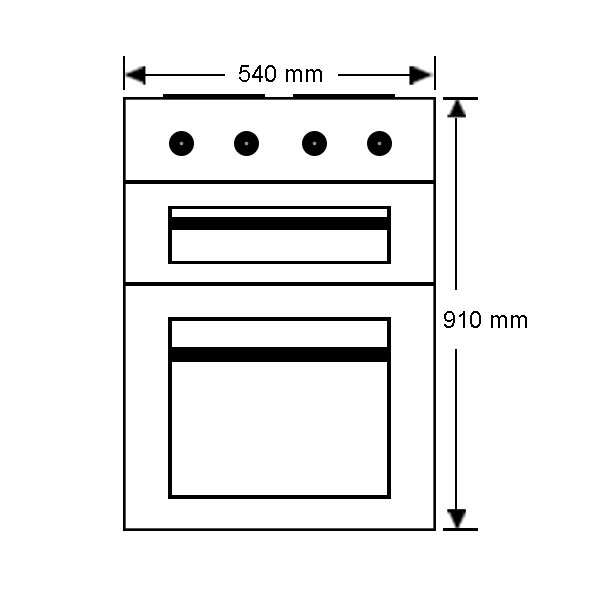 NEW Chef CFG517SALP 54cm Freestanding LPG Gas Oven/Stove eBay