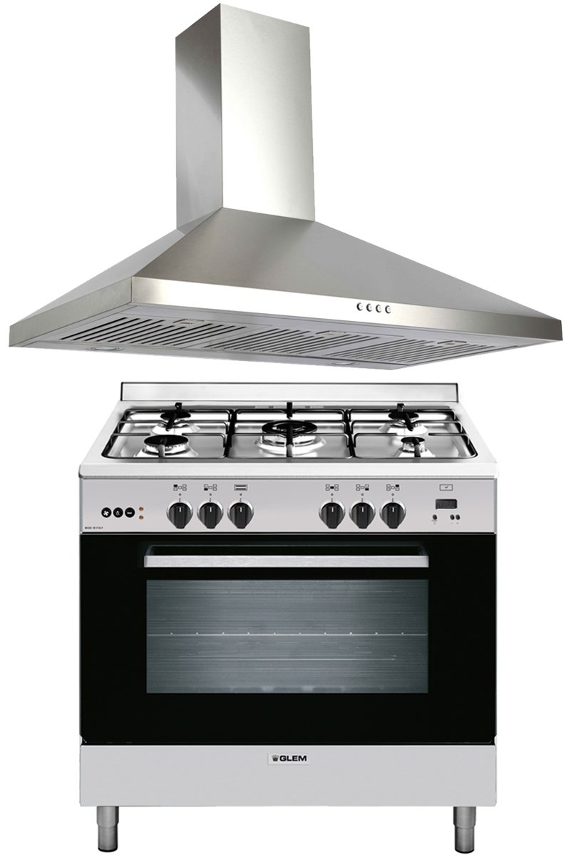 NEW Glem GL965MVIPACK 90cm Natural Gas Oven/Stove & Rangehood eBay