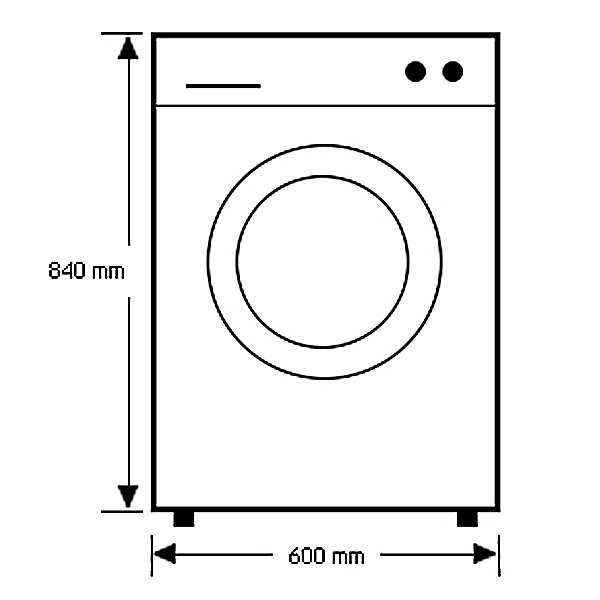Front Load Washing Machine Dimension