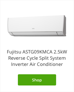 Fujitsu 2.5kW Reverse Cycle Split System Inverter Air Conditioner