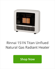 Rinnai unflued natural gas radiant titan heater