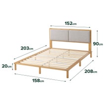 Zinus Arden Queen Bamboo Wood Bed Frame with Upholstered Headboard AU-FPWNH8ZC-08Q hero image