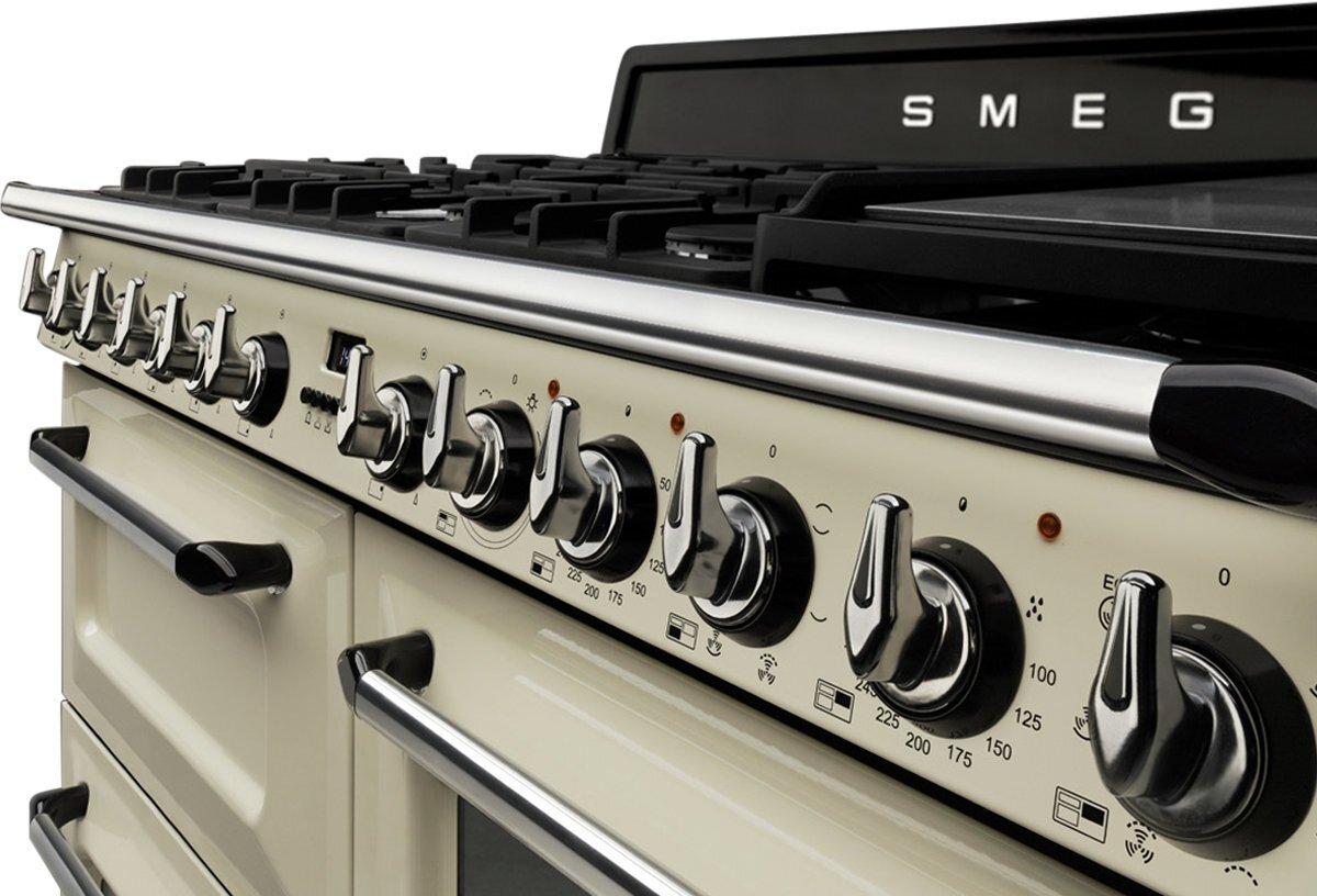 Smeg 110cm Victoria Aesthetic Freestanding Dual Fuel Oven/Stove TRA4110P hero image