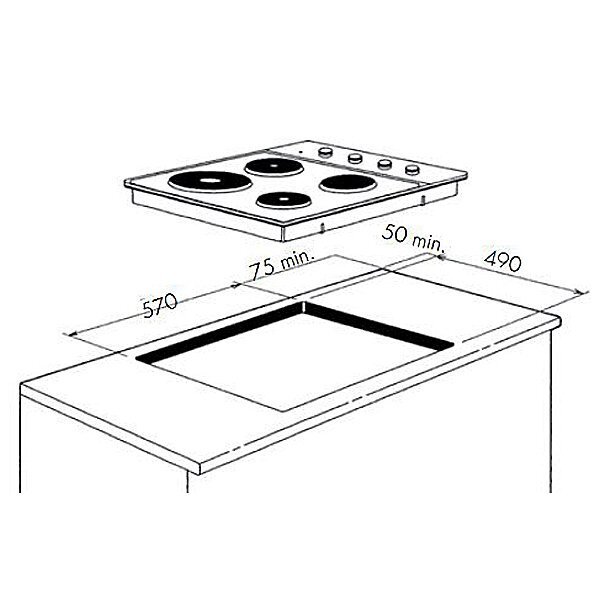 Chef CHS642SA 60cm Stainless Steel Electric Cooktop hero image