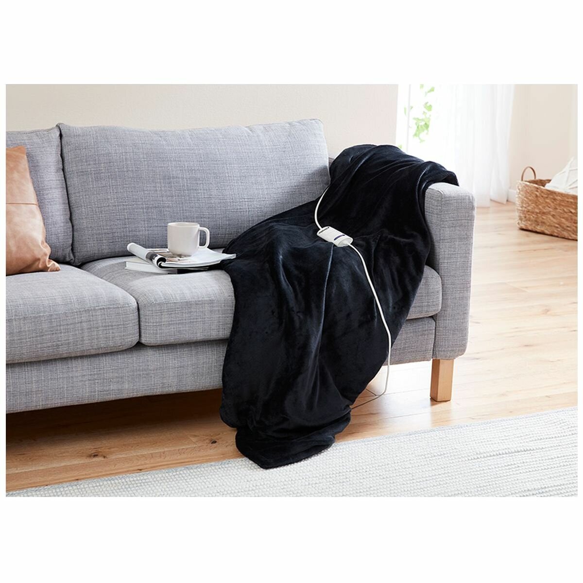 Dimplex Dream Easy Micro Fleece Heated Throw Charcoal DHDEHT