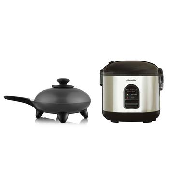 Sunflame Rice Cooker Sunbeam Perfect Deluxe Rice Cooker and Skillet Fry Pan Pack ...
