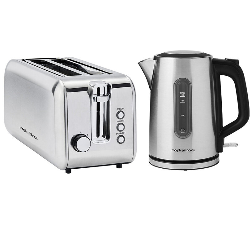 Morphy Richards Grey And Black Kettle And Toaster Slice Toaster