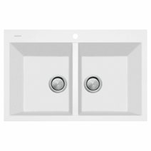 Oliveri Santorini Double Bowl Topmount Sink White ST-WH1574 hero image