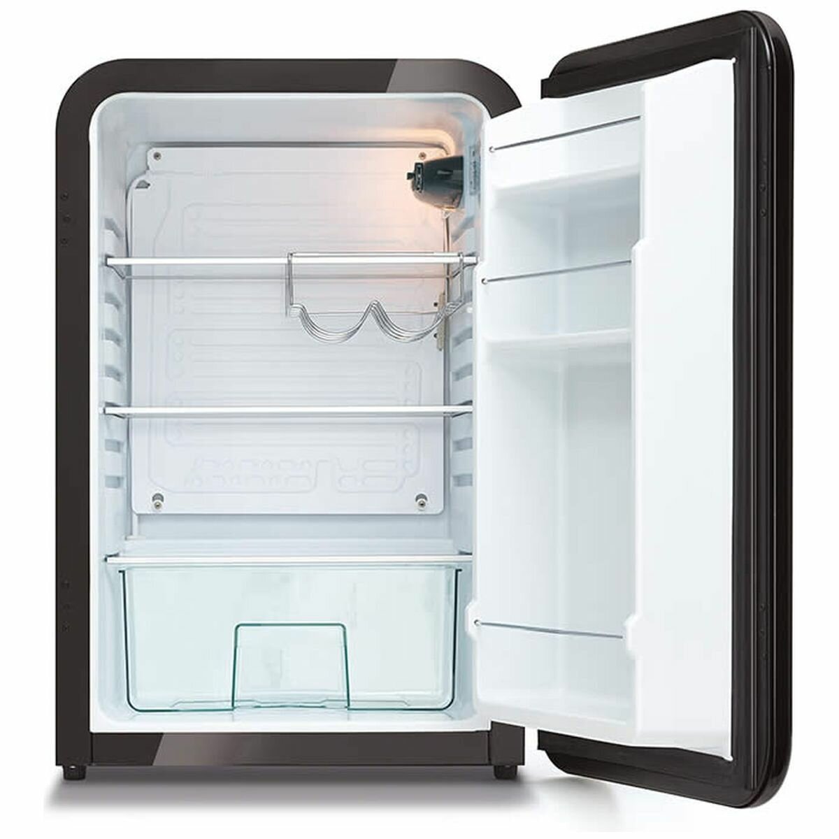 Small black outlet bar fridge