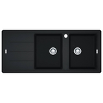 Franke Basis Double Bowl Topmount Sink with Left Hand Drainer - Onyx BFG621ONLHD-B hero image