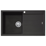 Oliveri Santorini Left-Hand Basin Single Basin And Drainer - Black ST-BL1520LHB hero image