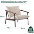 Zinus Wood and Metal Frame Armchair with Foam Cushion AU-USHSL4ZC-31B image NaN