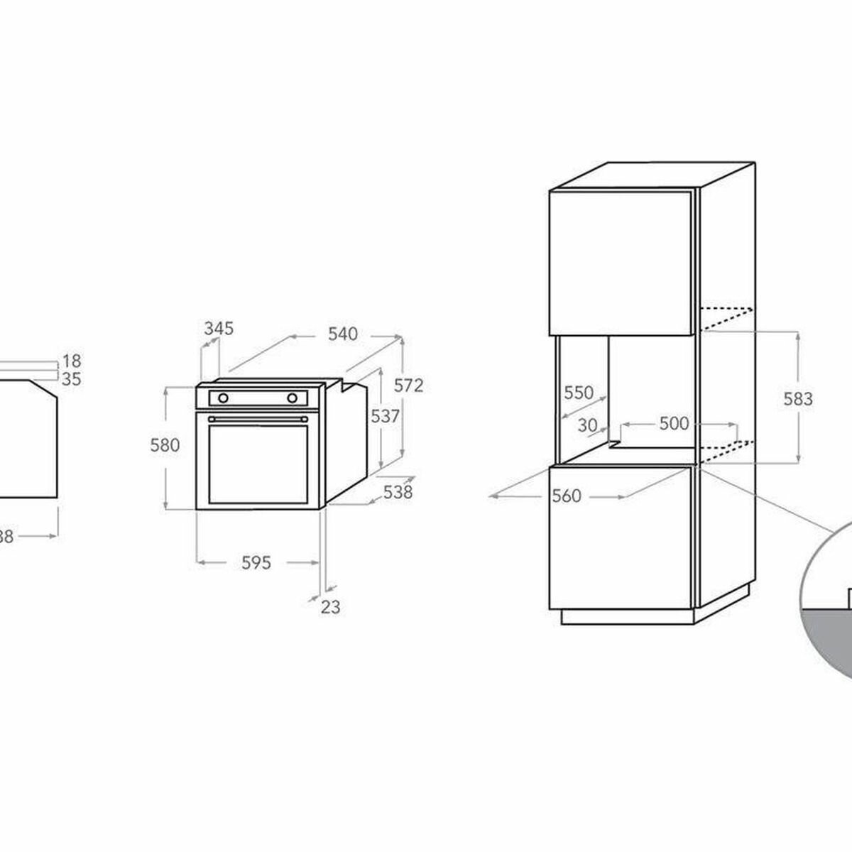 Standard built hotsell in oven size