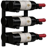 KingsBottle 6 Bottle Offset Peg Metal Rail Wall-Mounted Wine Rack RAIL0342-WPH02MBK hero image