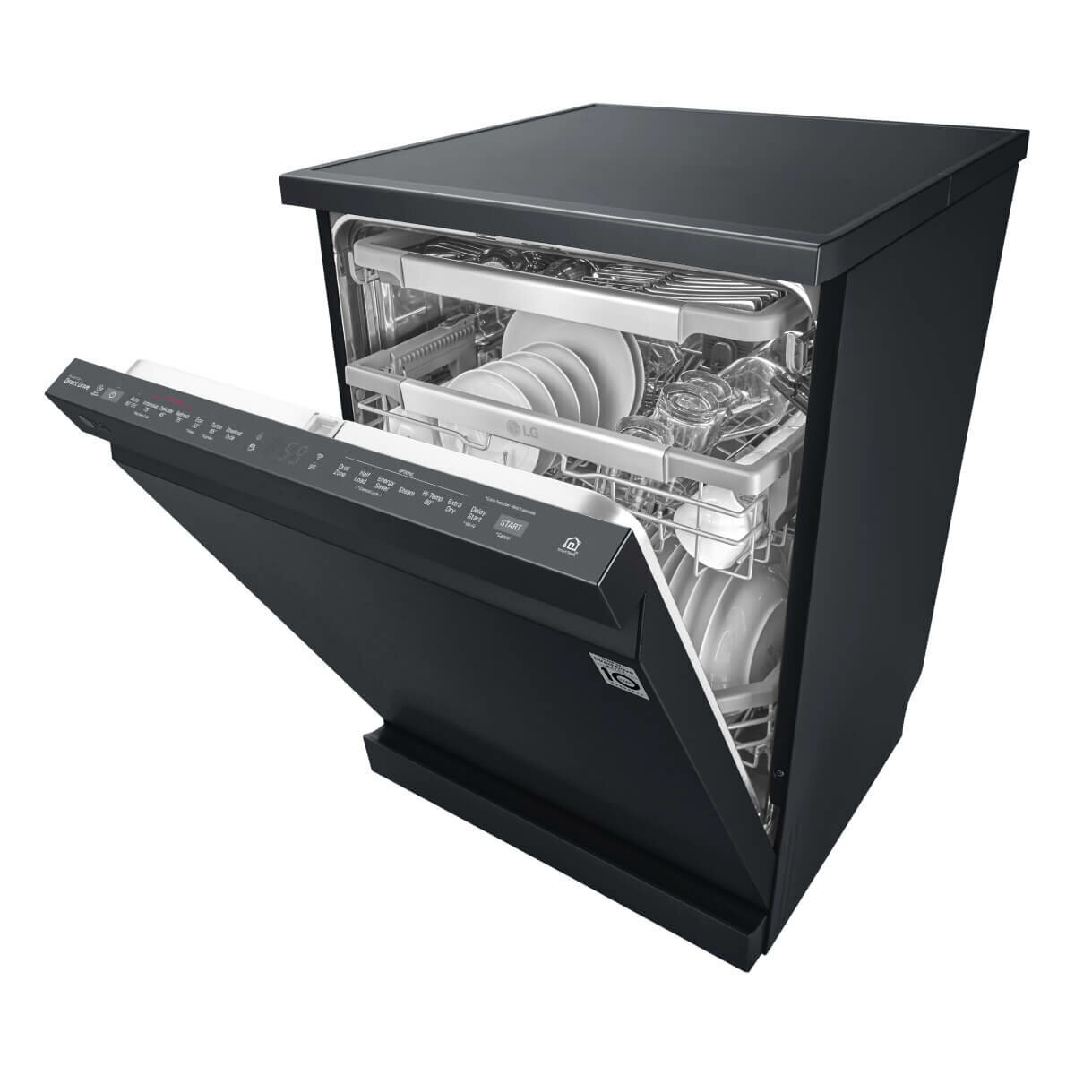 LG 60cm 15 Place QuadWash Dishwasher in Matte Black Finish with TrueSteam XD3A25MB Appliances Online