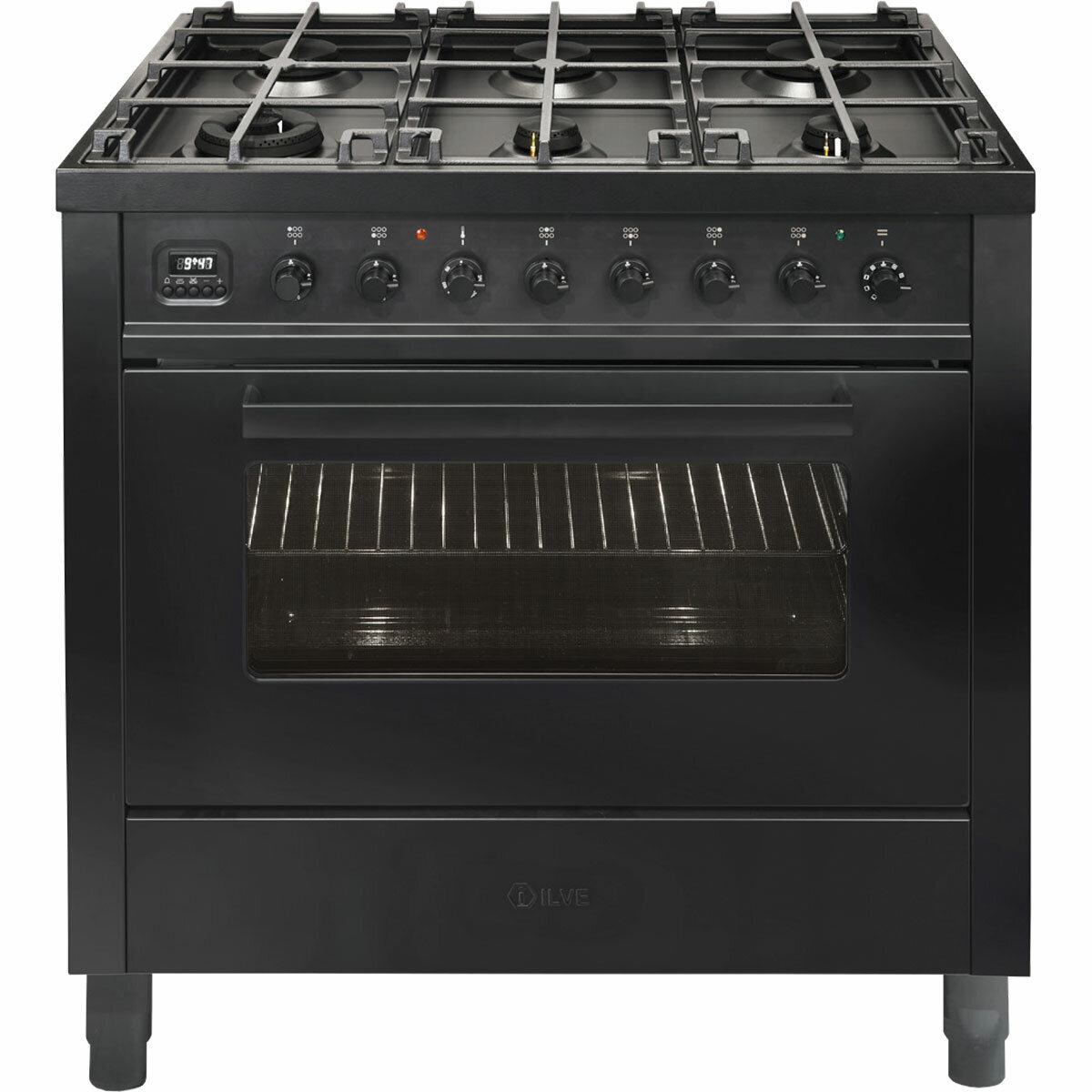 ILVE 90cm Nero Lusso Freestanding Dual Fuel Oven/Stove L096WMP/MGD hero image