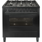 ILVE 90cm Nero Lusso Freestanding Dual Fuel Oven/Stove L096WMP/MGD hero image