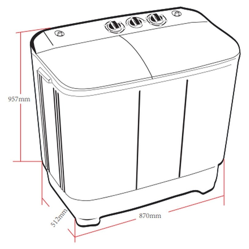 twin tub washing machine load capacity illustration