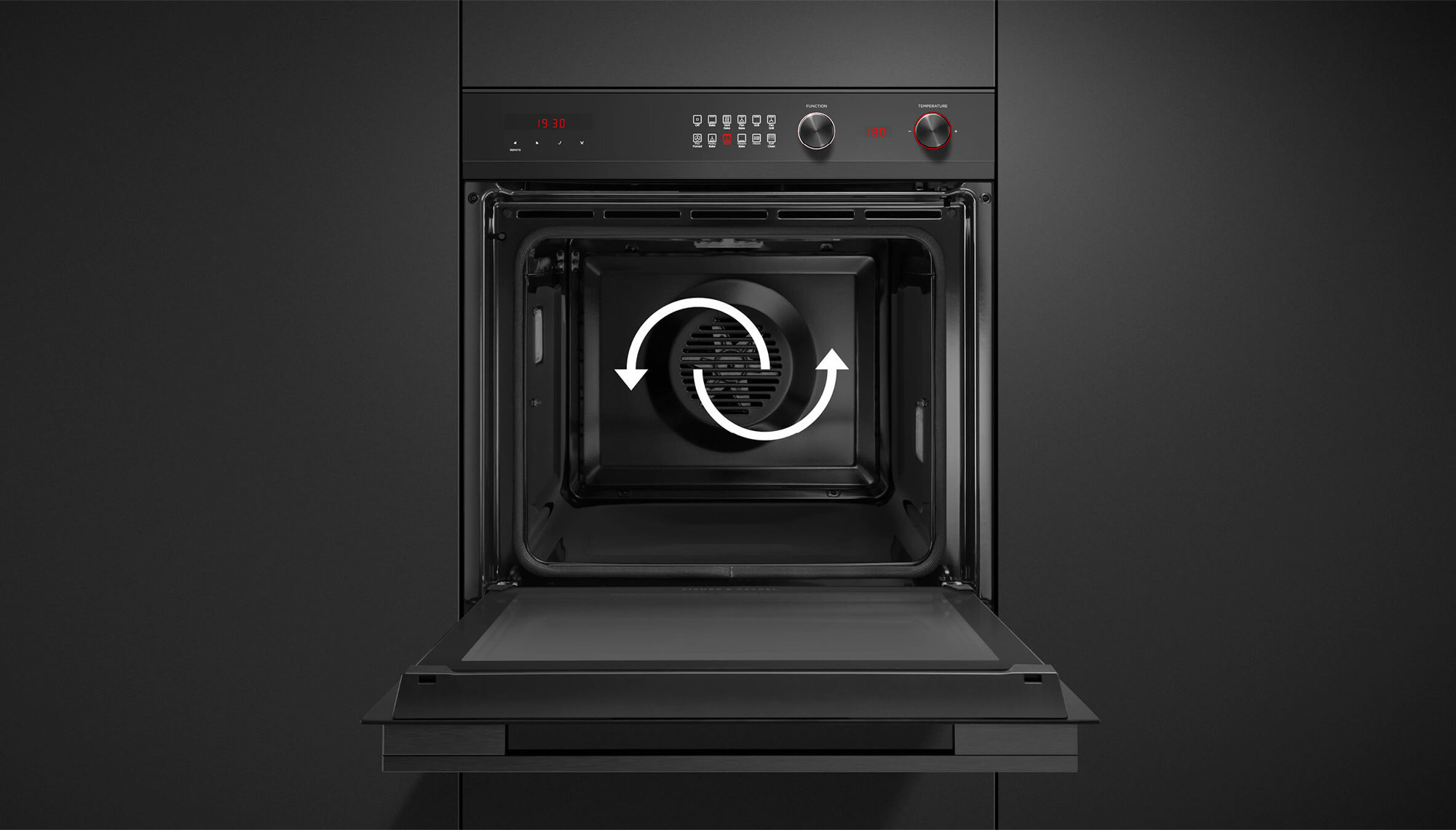 Fisher & Paykel Series 9 60cm Minimal Pyrolytic Built-In Oven Black Glass OB60SD11PB1 hero image