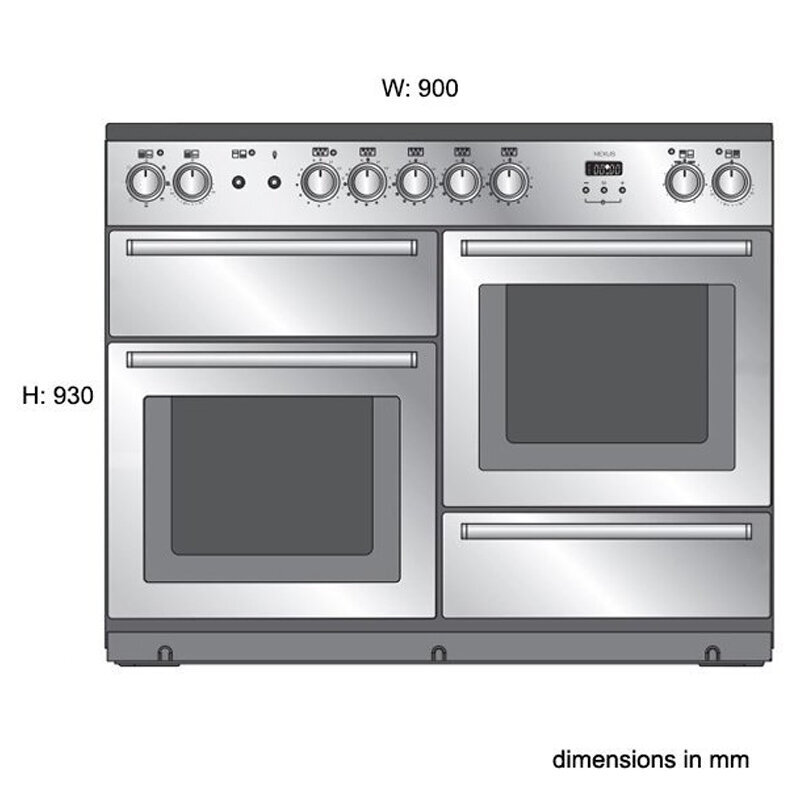 Falcon 90cm Nexus Freestanding Electric Oven/Stove Stainless Steel and Chrome NEX90EISS-CH hero image