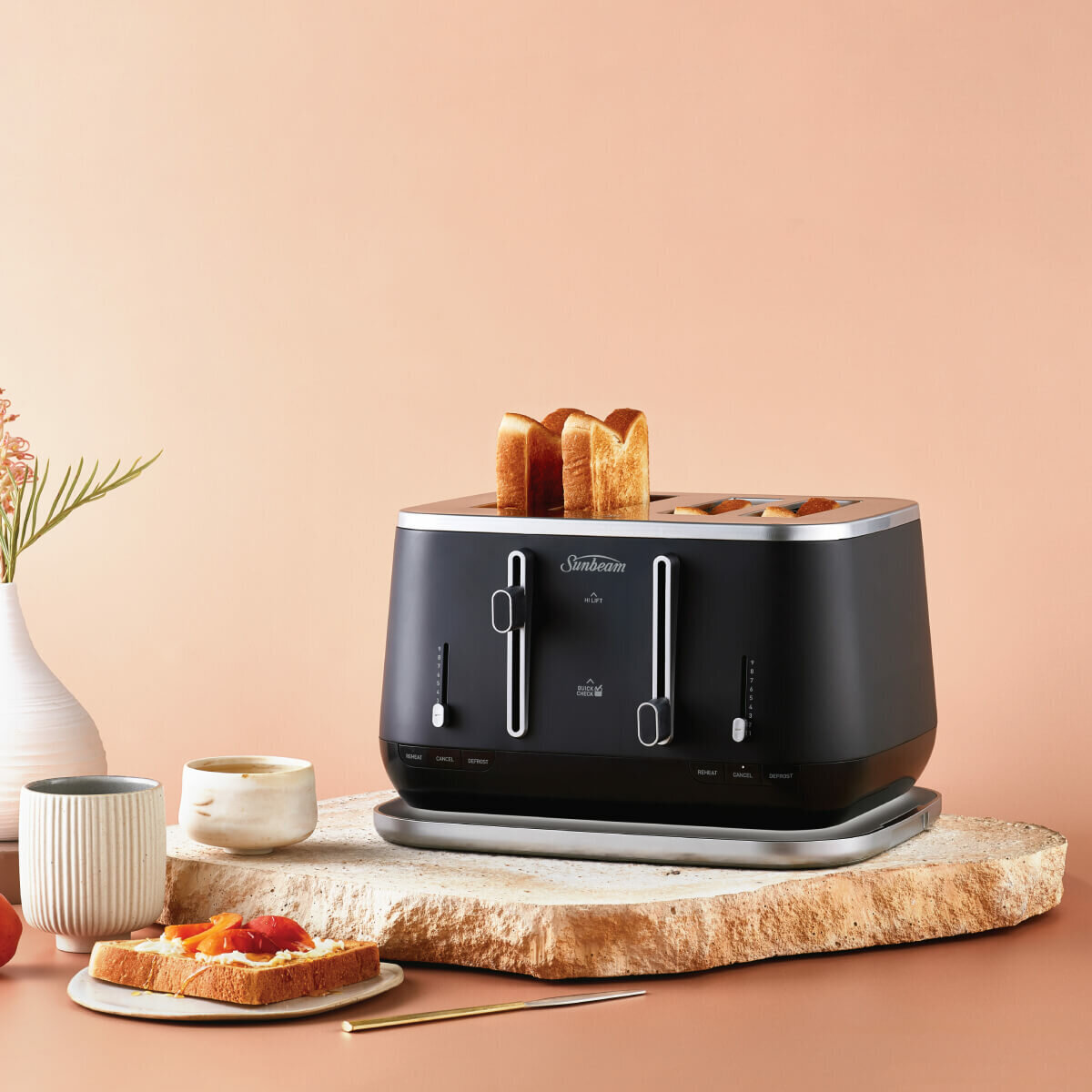 Sunbeam Kyoto City Collection 4 Slice Toaster Black TAM8004BK