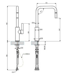 Armando Vicario LUZ Kitchen Mixer Tap with Pull Out hero image