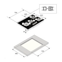 ASKO 80cm Natural Gas 4 Burner Cooktop with Fusion Volcano Burner Black Ceramic Glass HG8843BGD1 hero image