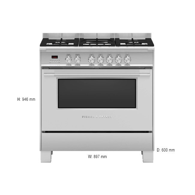 Fisher & Paykel Series 7 90cm Classic Freestanding Dual Fuel Cooker Stainless Steel OR90SCG4X1 hero image