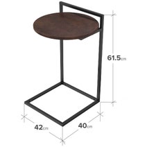 Zinus Round Metal and Wood Bedside Table Dark Brown AU-UTNST3-24B hero image