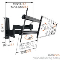 Vogel's WALL2350B Full-Motion TV Wall Mount for 40 to 65 Inch TVs Black hero image