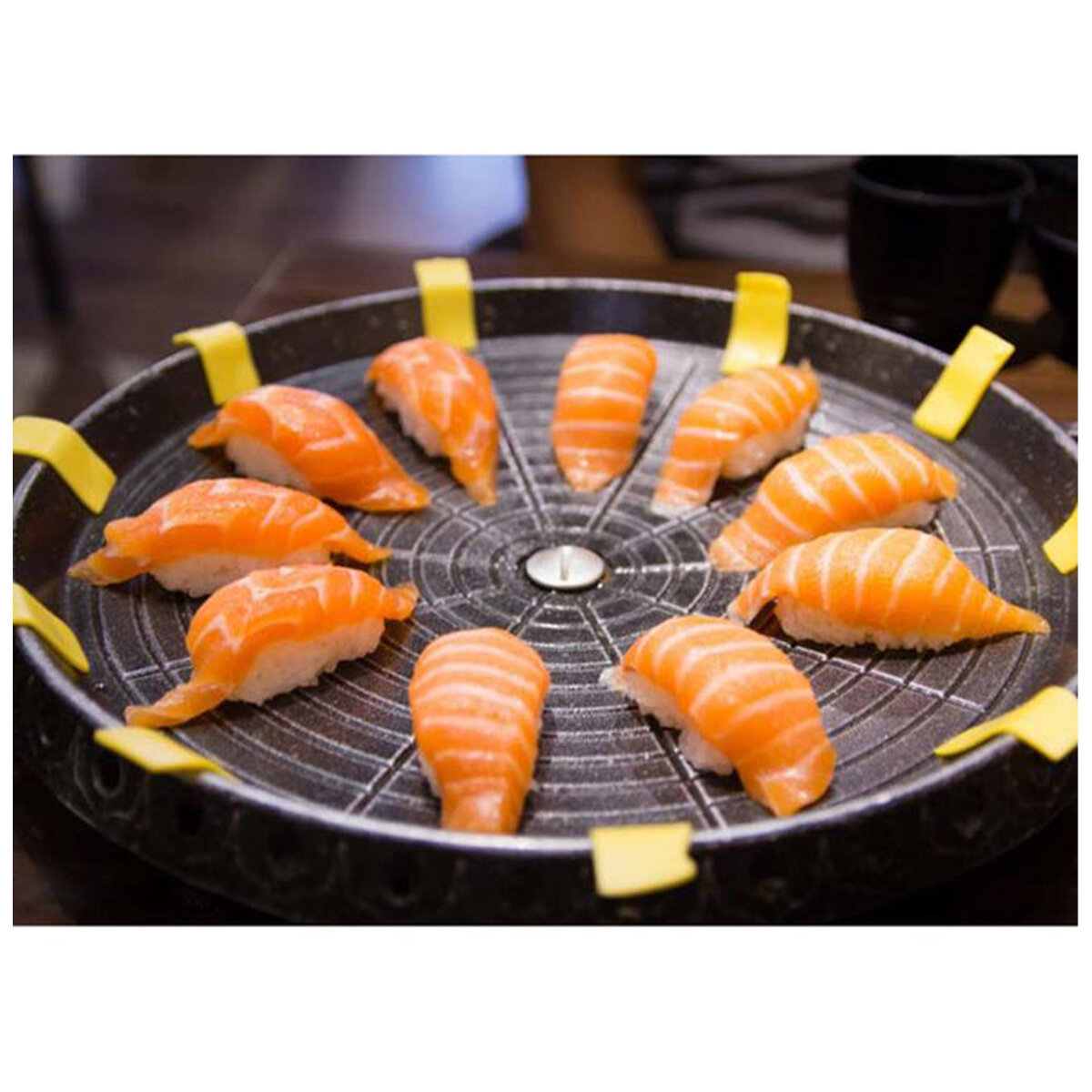 SOGA Barbecue Non-stick Grill Pan STONEBBQPLATEROUND hero image