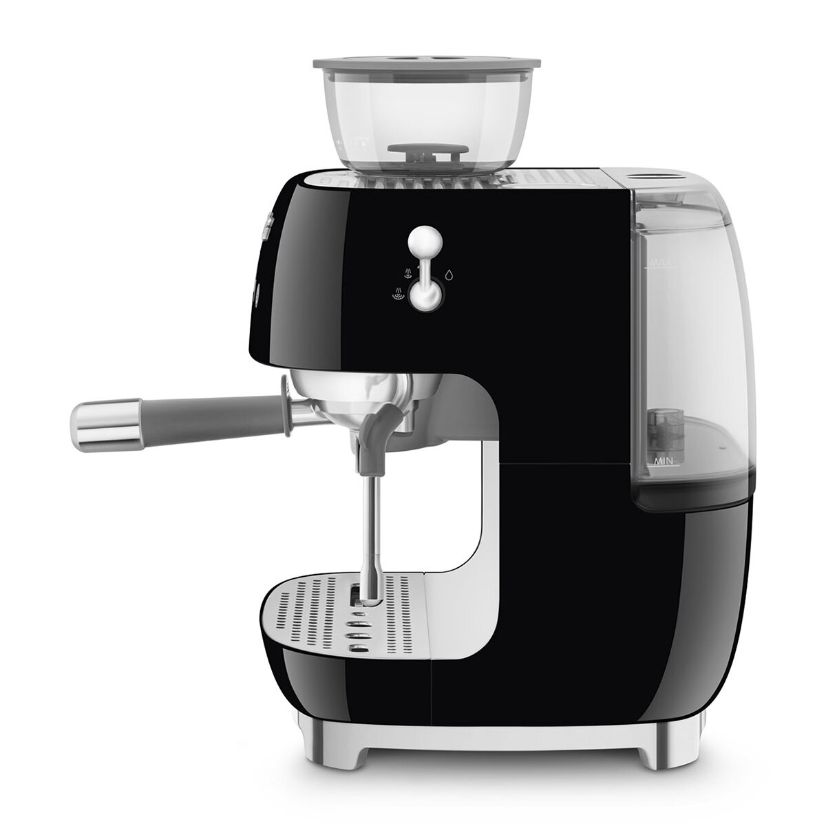 Smeg 50s Style Espresso Machine with Built-in Grinder Black EGF03BLAU hero image