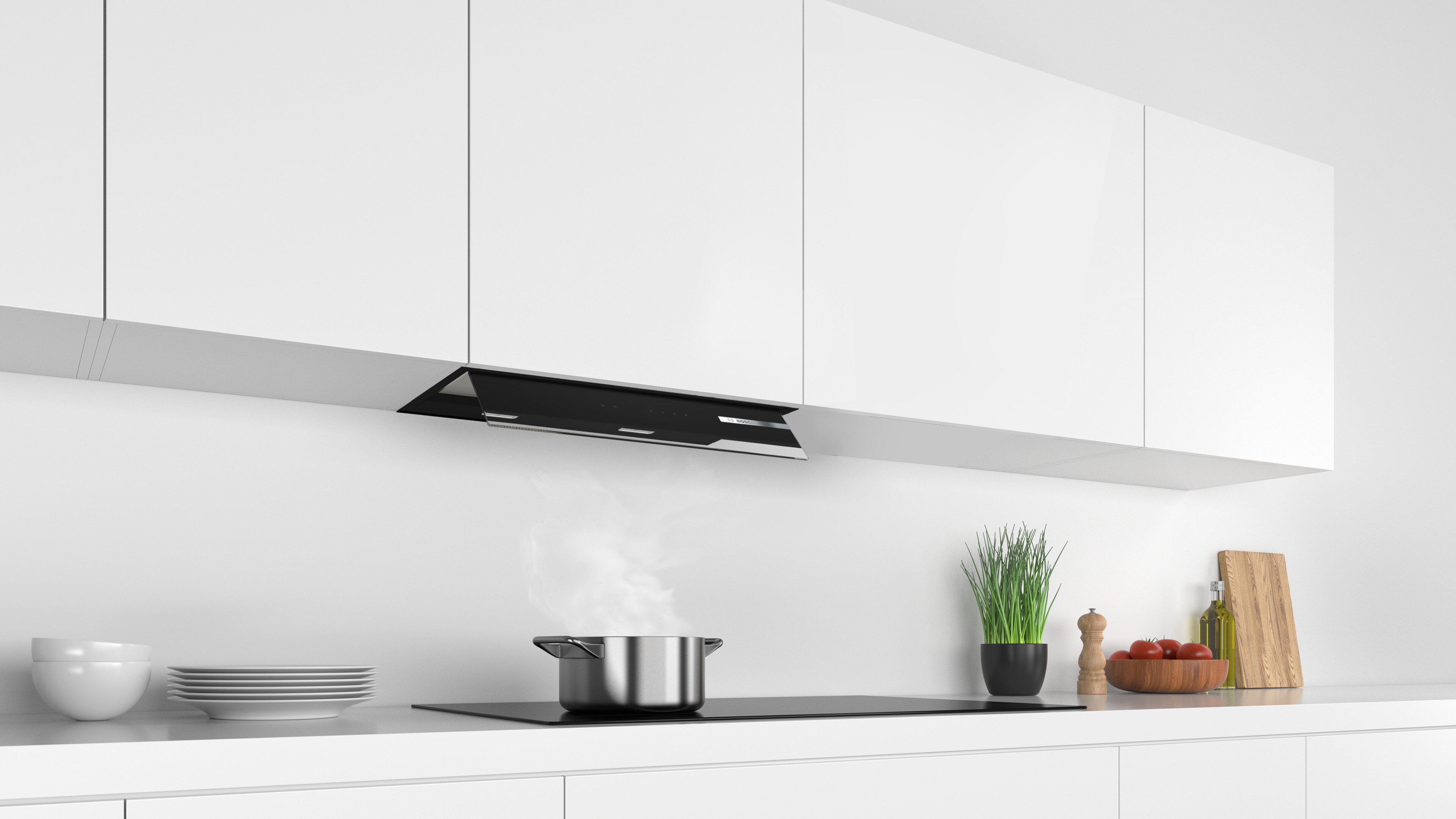 Bosch Series 6 60cm Integrated Design Rangehood with Glass Visor DBB67AM60A hero image