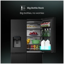 Hisense 585L French Door Fridge Black Steel with Dark Interior HRCD585BWB hero image