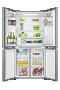Haier 507L Quad Door Refrigerator Freezer Satina Silver HRF580YPS hero image
