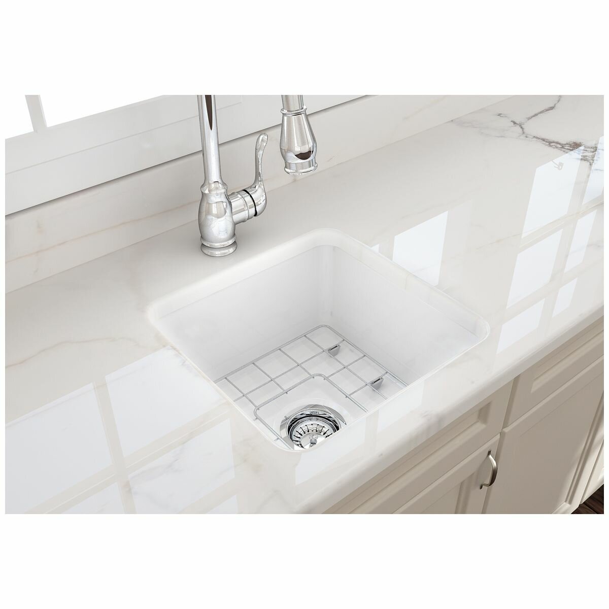 Turner Hastings Cuisine Inset-Undermount Fine Fireclay Sink Gloss White CU46FS hero image
