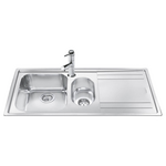 Smeg 1 and a Half Bowl Topmount Sink with Drainer 1LE102A3CB6 hero image