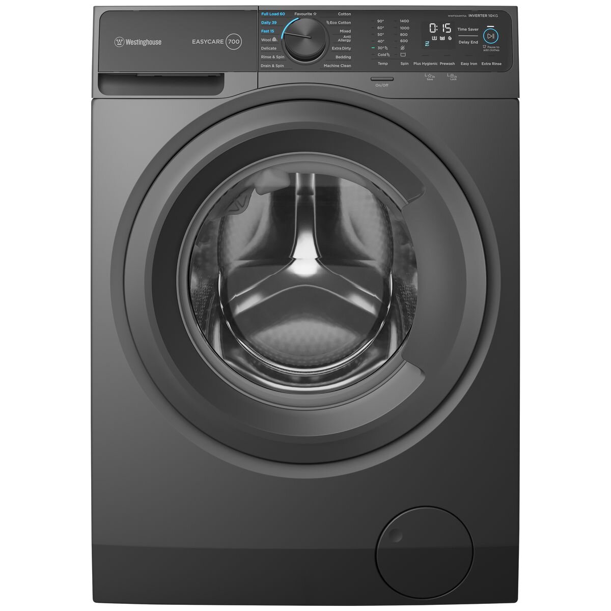 Westinghouse 10kg EasyCare Front Load Washing Machine Black WWF1044M7SA Appliances Online