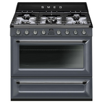 Smeg 90cm Victoria Dual Fuel Cooker Slate Grey TRA90SG2 hero image