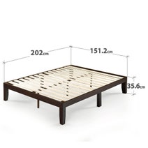 Zinus Queen Moiz Timber Wood Bed Base Dark Brown AU-RWPBD-14Q hero image