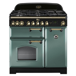 Falcon 90cm Classic Deluxe Freestanding Dual Fuel Oven/Stove Mineral Green and Brass CDL90DFMGBR hero image