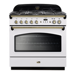 Falcon 90cm Classic FX Dual Fuel Oven/Stove White and Brass CLA90FXDFWHBR hero image