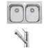Oliveri Diaz Double Bowl Sink with Essente Pull Out Tap Pack SS31615DZ23TU image NaN