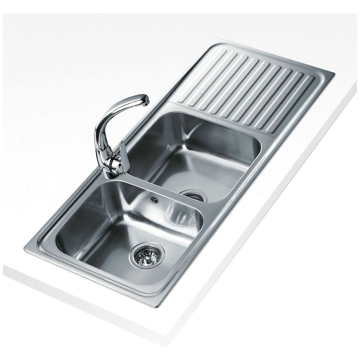 Teka Double Bowl Right Hand Drainer Inset Sink TCLA20BRHD