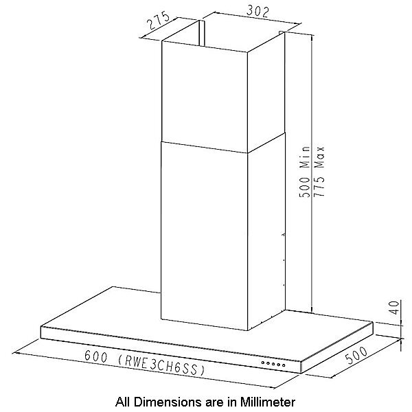 Robinhood RWE3CH6SS Canopy Rangehood hero image