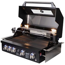 Smart Four Burner Built-In LPG BBQ with Rotisserie and Rear Infrared Burner Black 401WB-BLK hero image