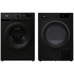 Mykin 8kg Front Load Washer & 10kg Heat Pump Dryer Black Package (Stackable) MFLW800BMHPD1000B hero image