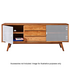 Reddie Vinny Credenza Unit Natural Teak Frame White Doors image NaN