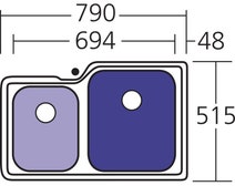 Oliveri NP62U Nu-Petite 1 and 3/4 Bowl Undermount Sink hero image