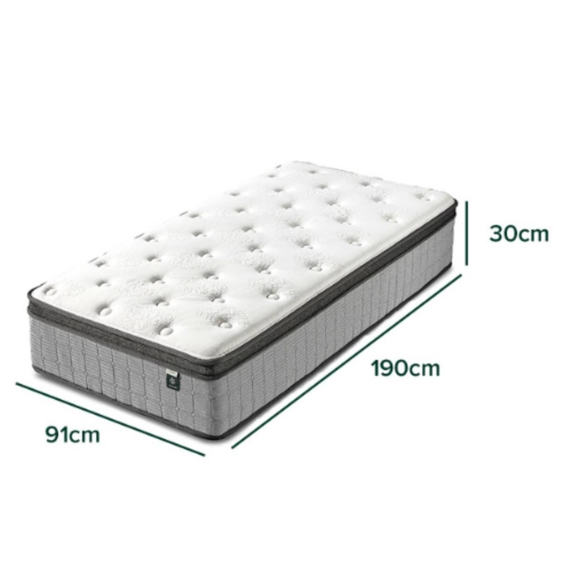 Spring 30cm Zinus 30cm Single Support Plus Pocket Spring Mattress AU-MSSPGR-12S ...